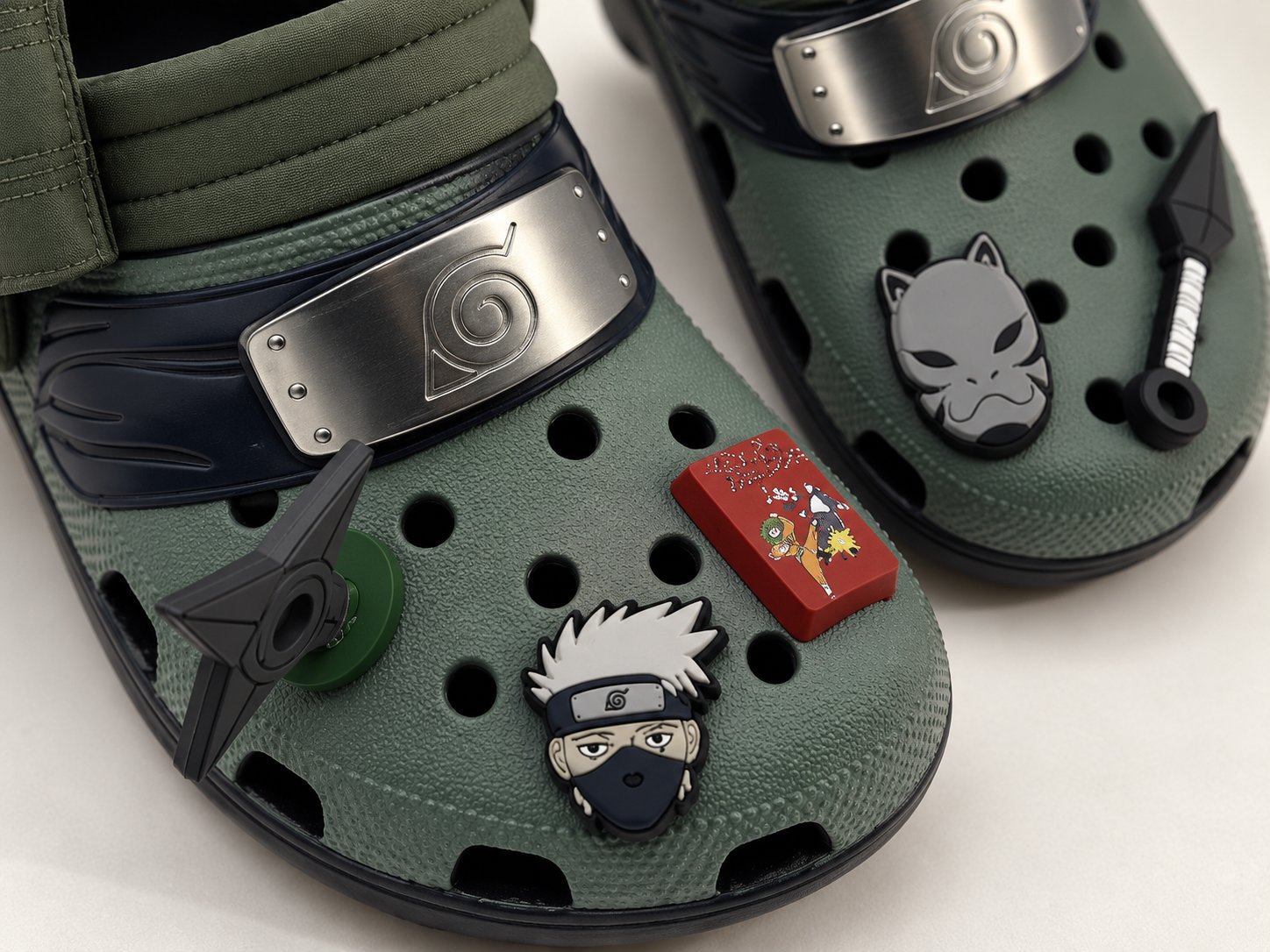 Macro view of the Kakashi Clogs surface and print