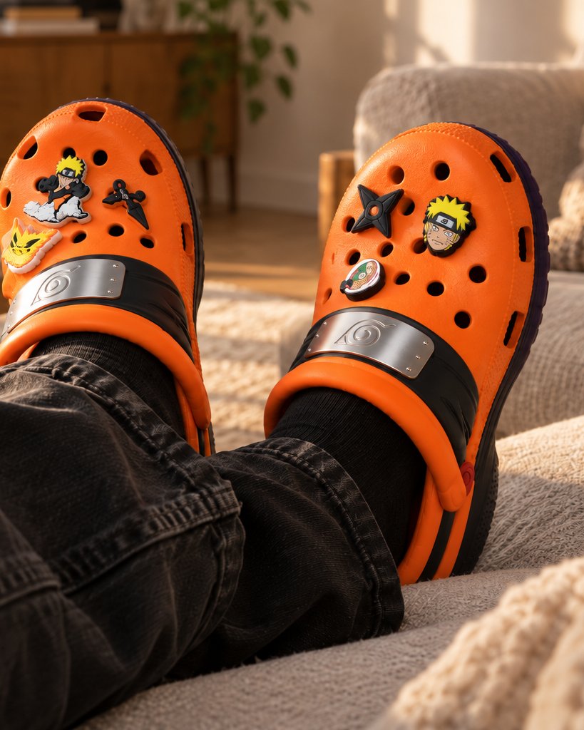 Naruto Clogs worn at home