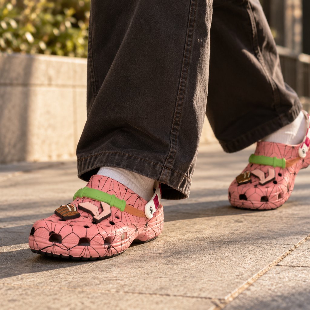 Nezuko Clogs worn with a casual outfit