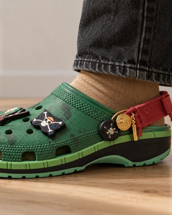 Side view of a foot wearing Zoro Clogs